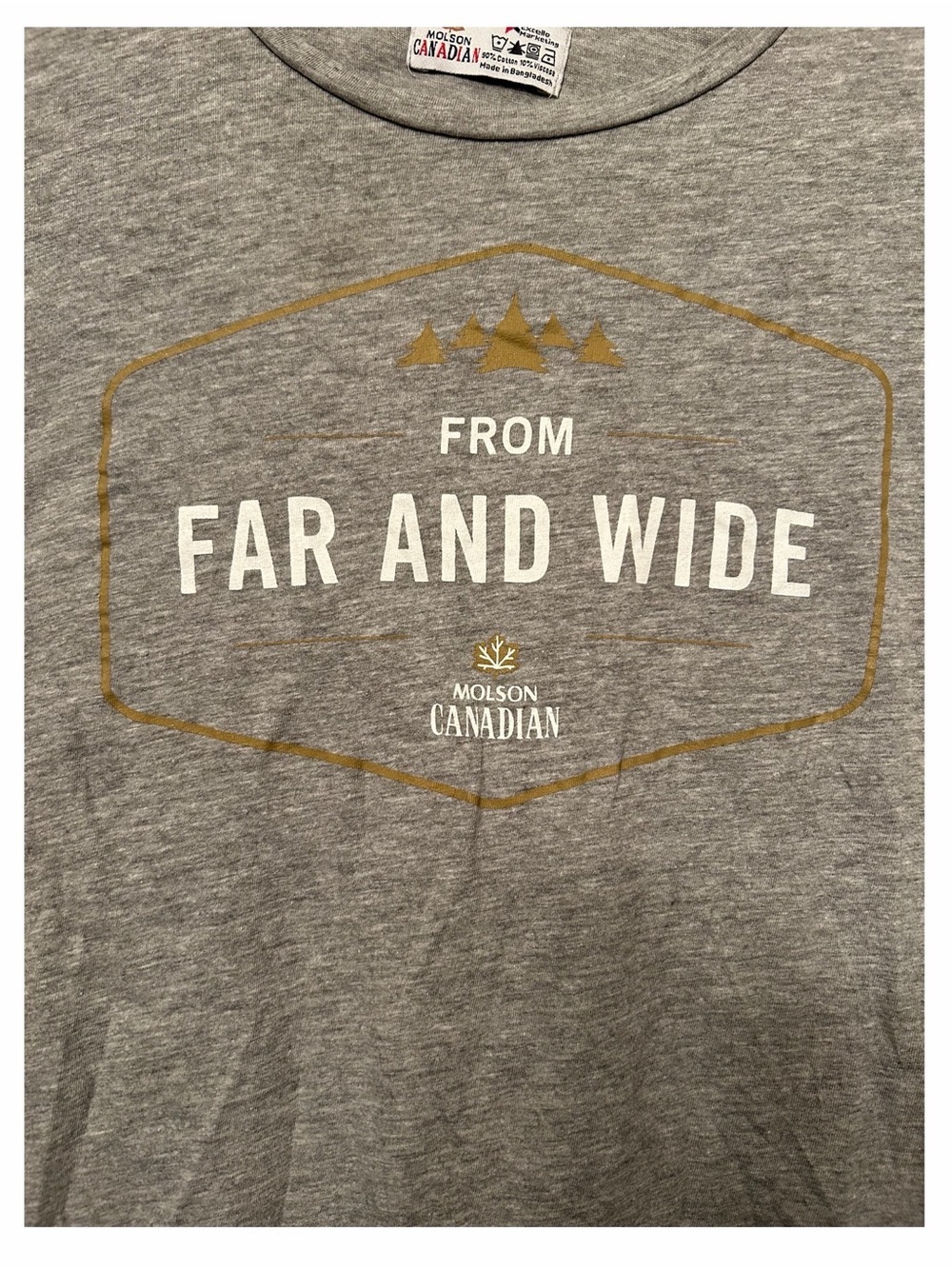 MOLSON CANADIAN Far And Wide Grey Graphic Tee Men’s Sz S Beer Merch Promo Shirt - Picture 11 of 13
